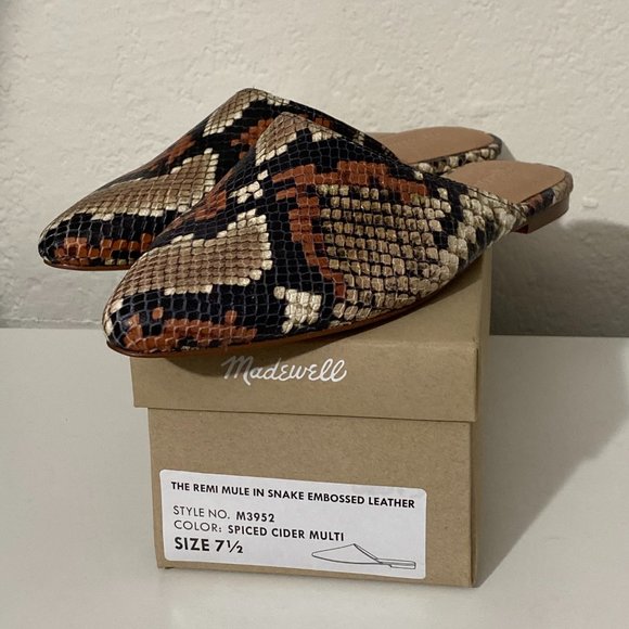 Madewell Remi Mule, in Spiced Cider Multi Snake Print. NWT - Picture 5 of 12